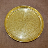 Brass Puja Thali with Flower Embossed Design image 0