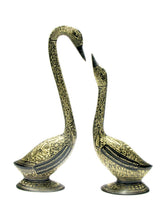 Brass Pair of Swan Love Birds image 0
