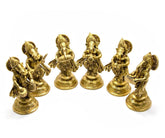 Brass Ganesh Music Set of 6 image 0