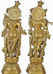 Brass Radha Krishna Pair-30 " image 1