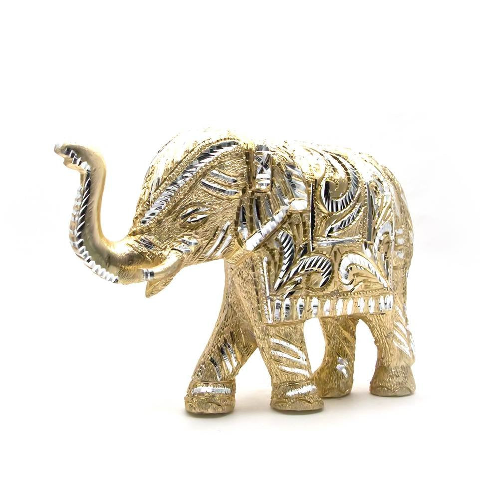 Metal Elephant with Carvings-6" image 0