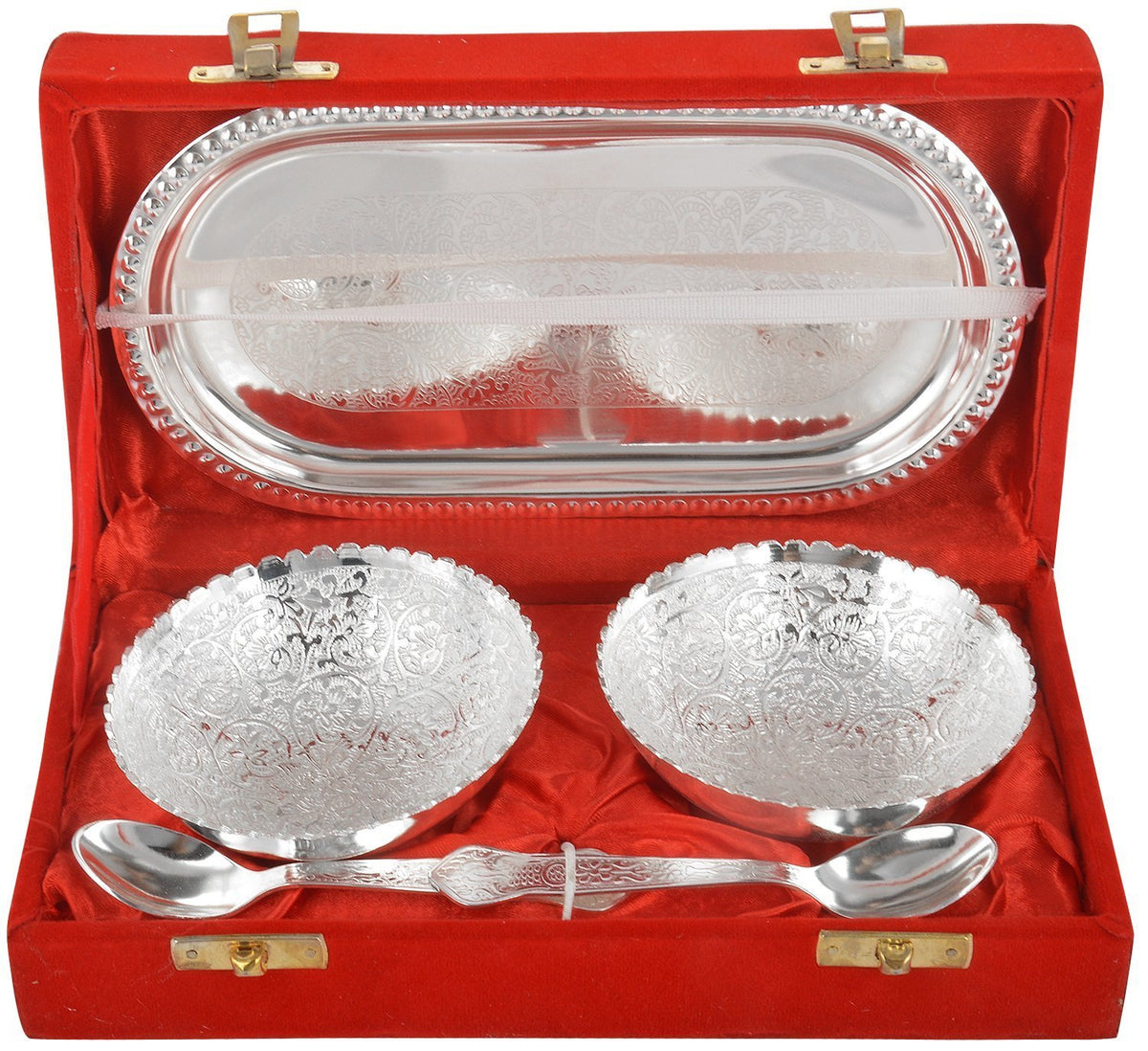 Silver Plated Metal Bowl Set of 5 Pcs with Box Packing image 0