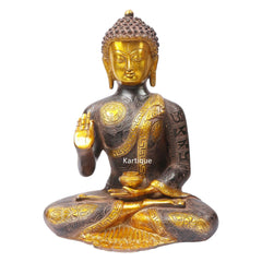 Brass Buddha Statue 12Inch image 0