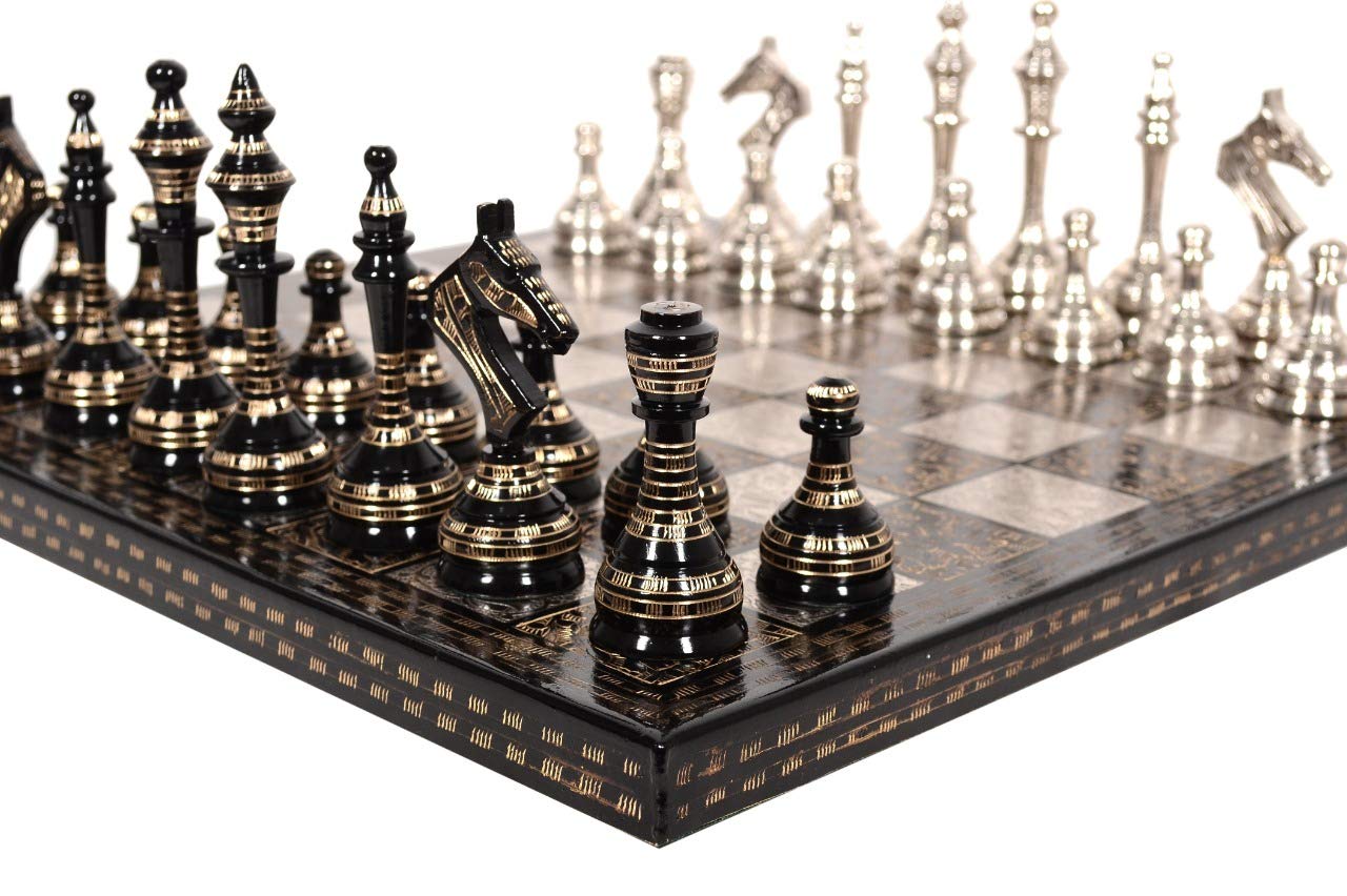 Brass Chess Board Game Storage Box (14x14 Inch) image 2