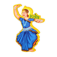 Wooden Fridge Magnet-Indian Lady image 0