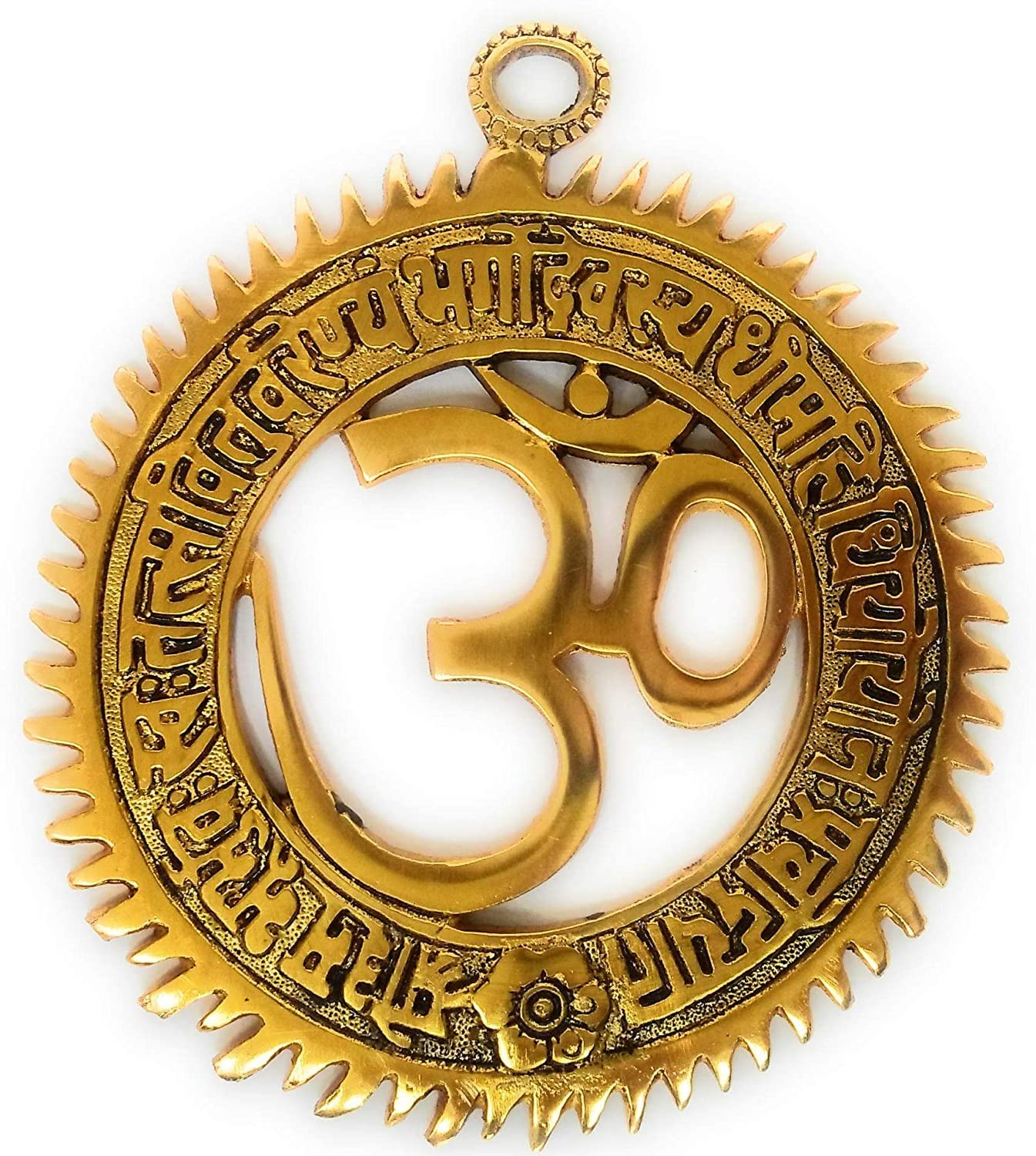 Metal Wall Hanging Om with Gayatri Mantra image 0