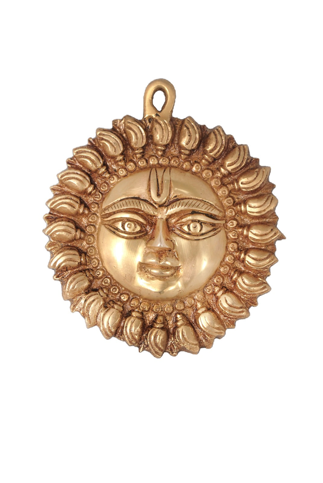 Wall Hanging Brass Sun Idol Face image 0