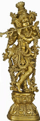 Brass Krishna with Flute-30 " image 0