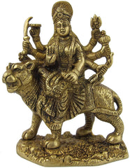 Brass Goddess Durga 6" image 0
