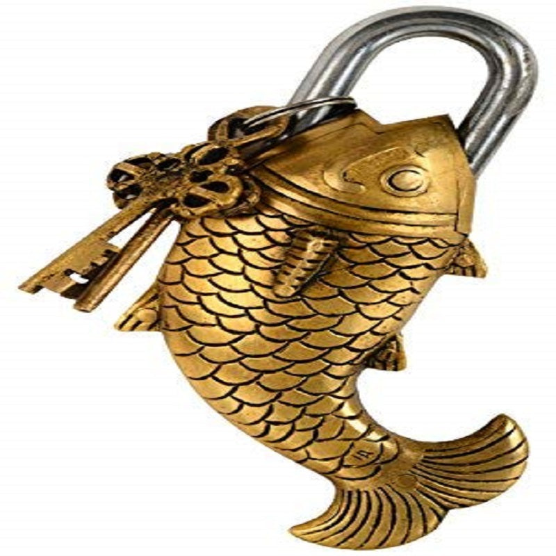 Vintage StyleFish Shape Brass  Lock image 1