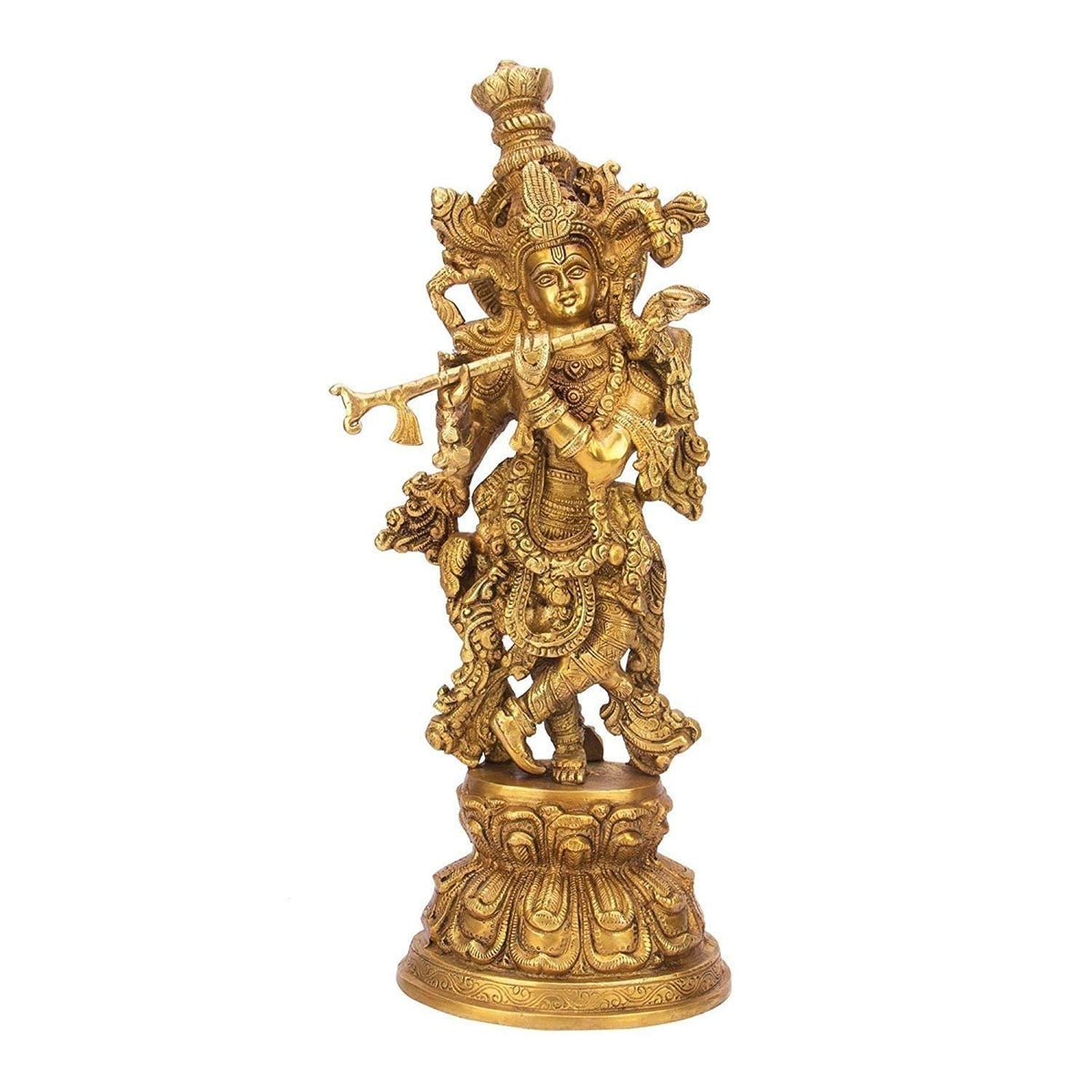 Brass Krishna Idol (Size-15") image 0