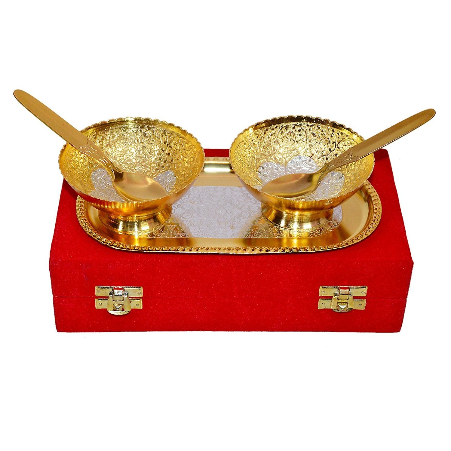 Gold Plated Metal Bowl Set of 5 Pcs with Box Packing image 1