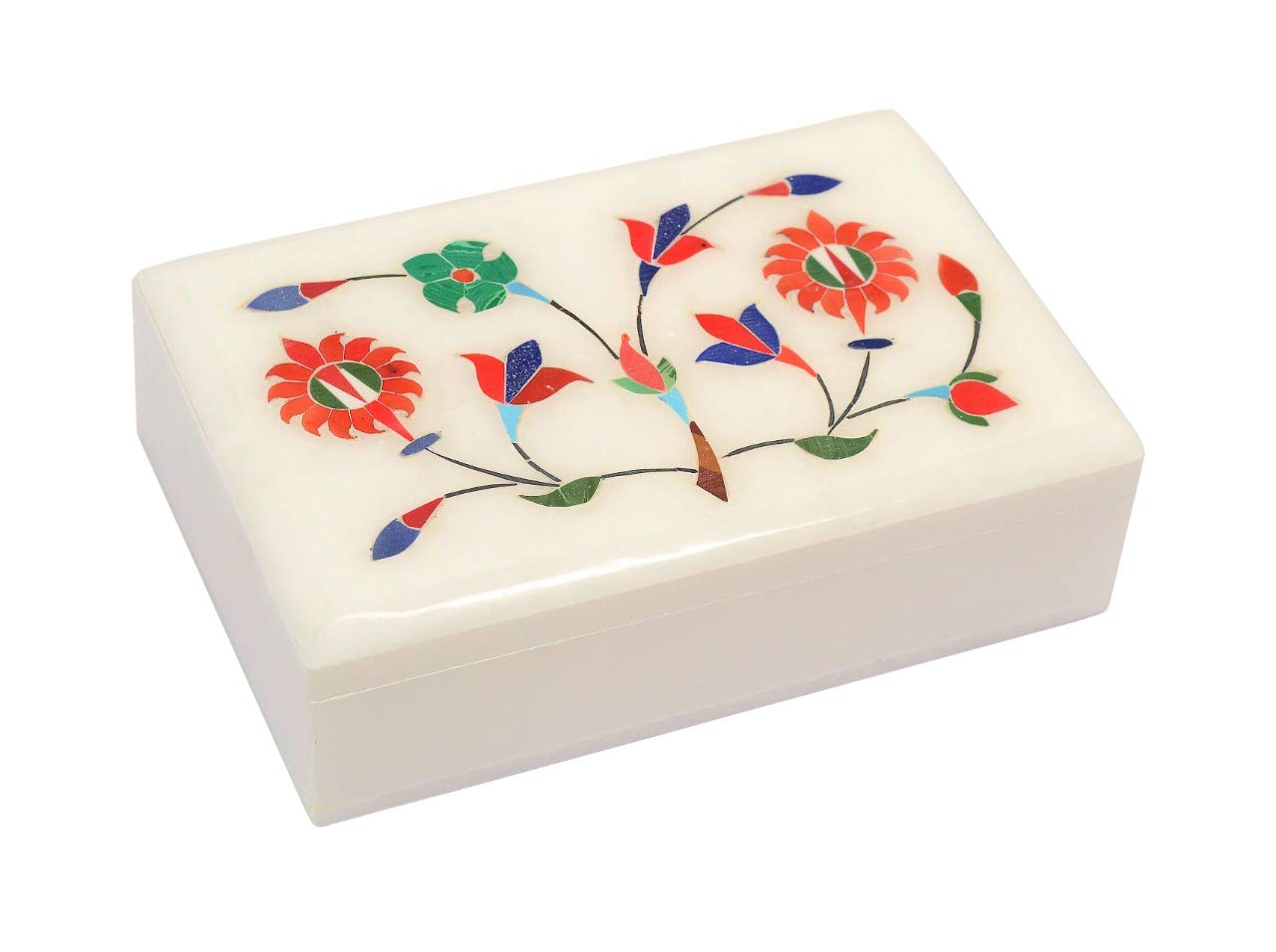 Floral Engraved Marble Jewellery Box  image 1