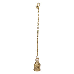Brass Lakshmi Laxmi Wall Hanging Ghanta Bell with Chain image 2