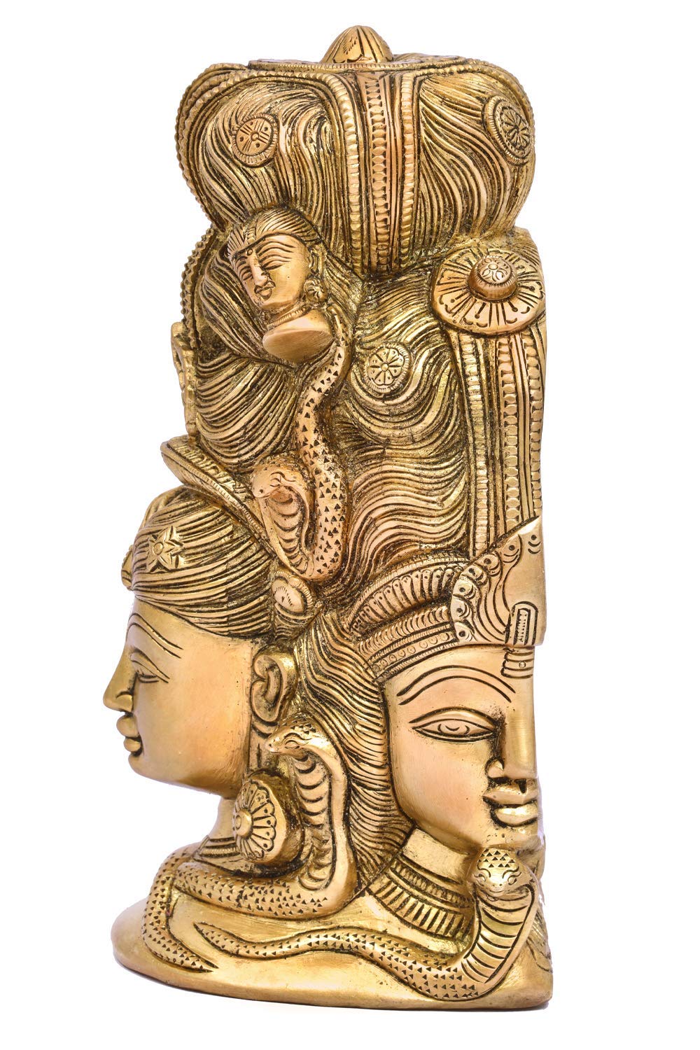 Brass Shiva Parvati Three Face image 2