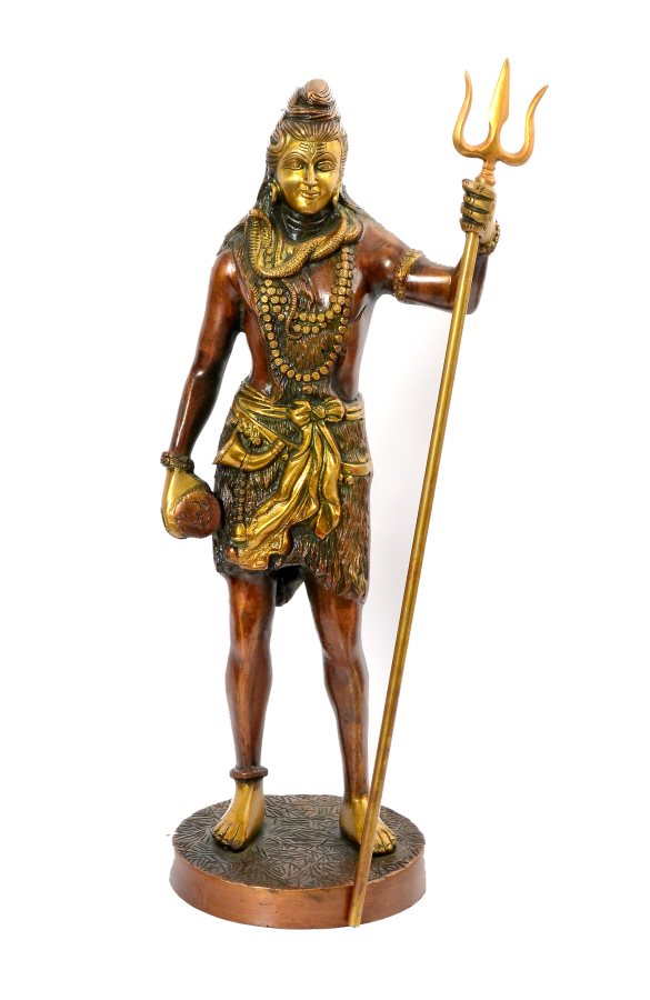 Brass Shiva Standing Shankar Bhagwan Shiv Idol image 0