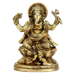 Brass Ganesha on Kamal Base image 0