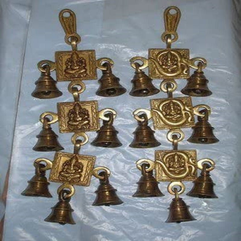 Brass Hanging Door Decorative Ganesh Bells image 1