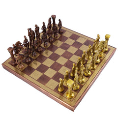 Roman Brass Chess Set with Brass Board image 1