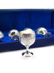 Silver Plated Brass Shot Glass Set of 6 with Box image 1