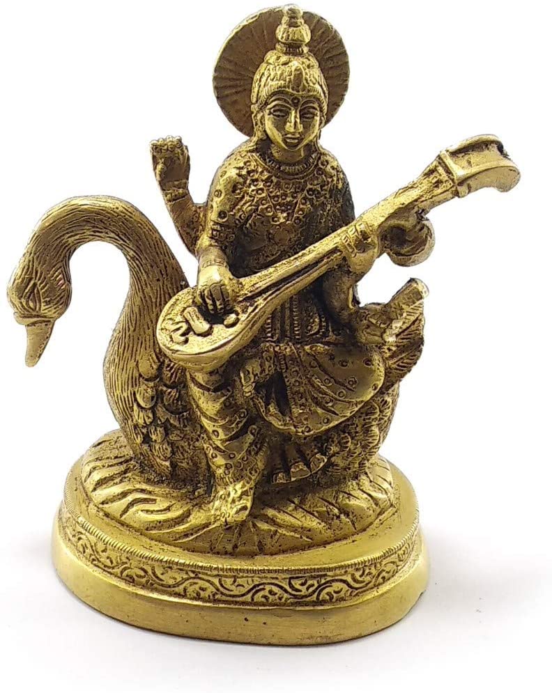 Brass Saraswati Idol-5" image 0