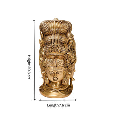 Brass Shiva Parvati Three Face image 3