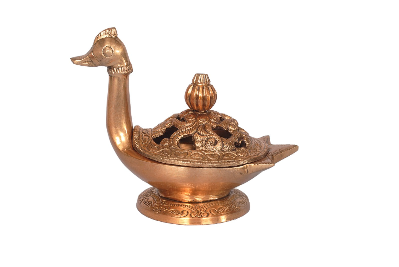 Brass Duck Shape Loban Dhoop Dani with Incense Holder image 0