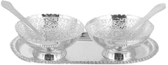 Silver Plated Metal Bowl Set of 5 Pcs with Box Packing image 1