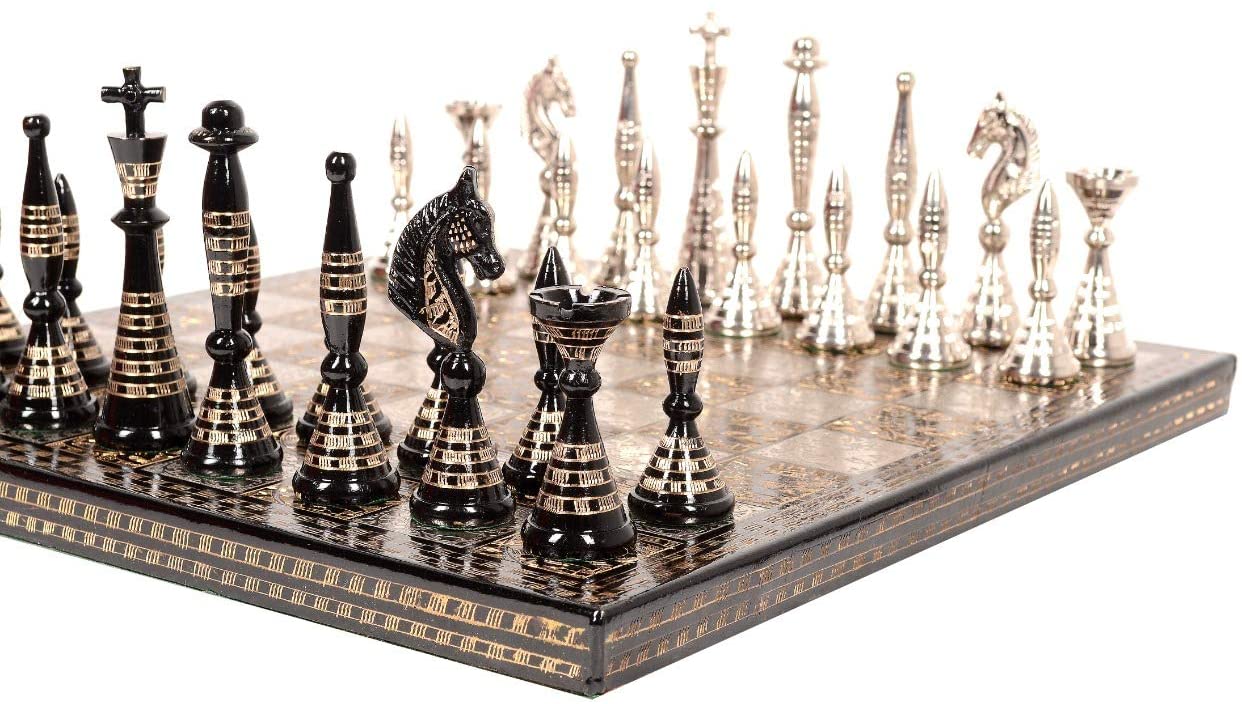 Brass Tribal Chess Set (12"x12") image 1