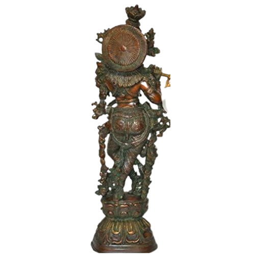 Brass Krishna with Flute-30 " image 1