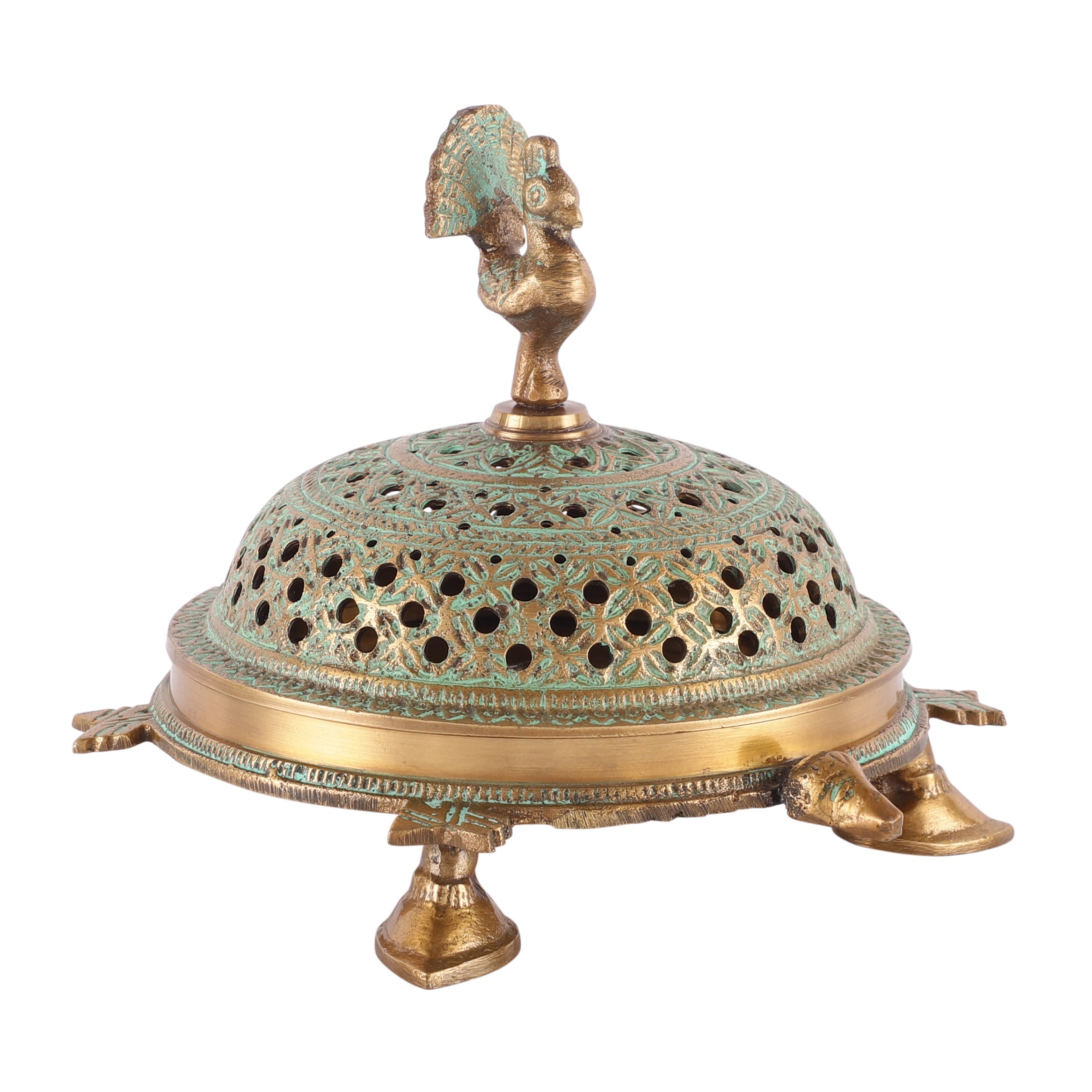 Brass Peacock Incense Burner Lobandan image 0