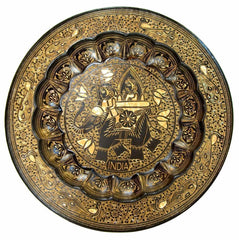 Brass Wall Hanging Plate Bidri Art-14" image 0