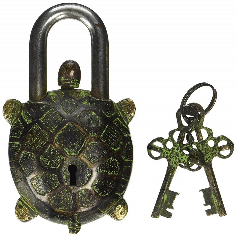 Tortoise Shape Vintage Brass Lock image 0