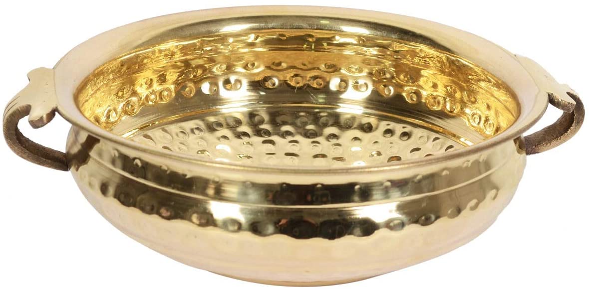 Decorative Hammered Brass Urli 6" image 0