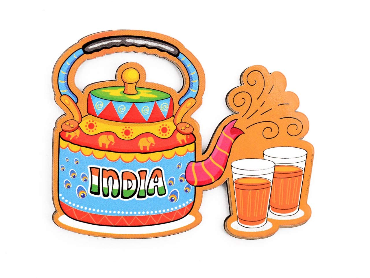 Wooden Fridge Magnet-India Chai image 0