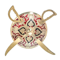 Brass Dhal Talwar/Sword & Shield Wall Mount Hangings (Size-4 Inch) image 0