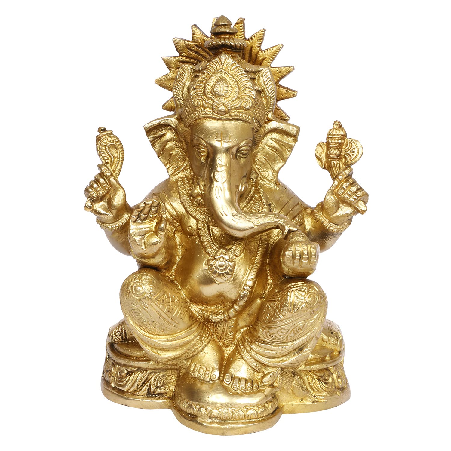 Brass Sitting Ganesha Ganpati Idol image 0
