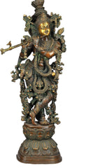 Brass Krishna with Flute-30 " image 0