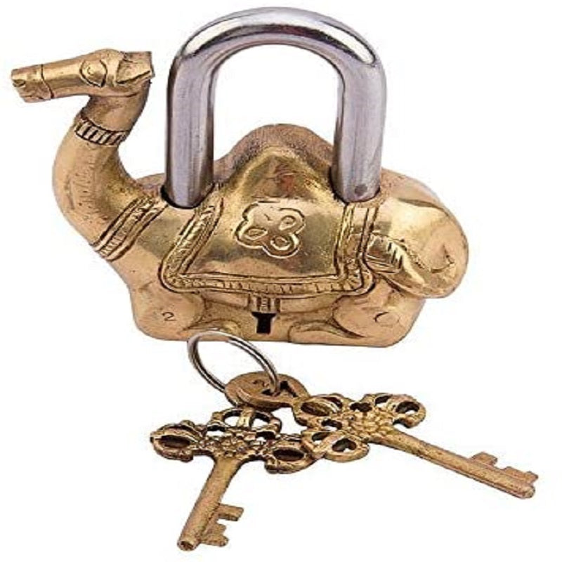 Camel Shape Solid Vintage Style Brass Lock  image 1