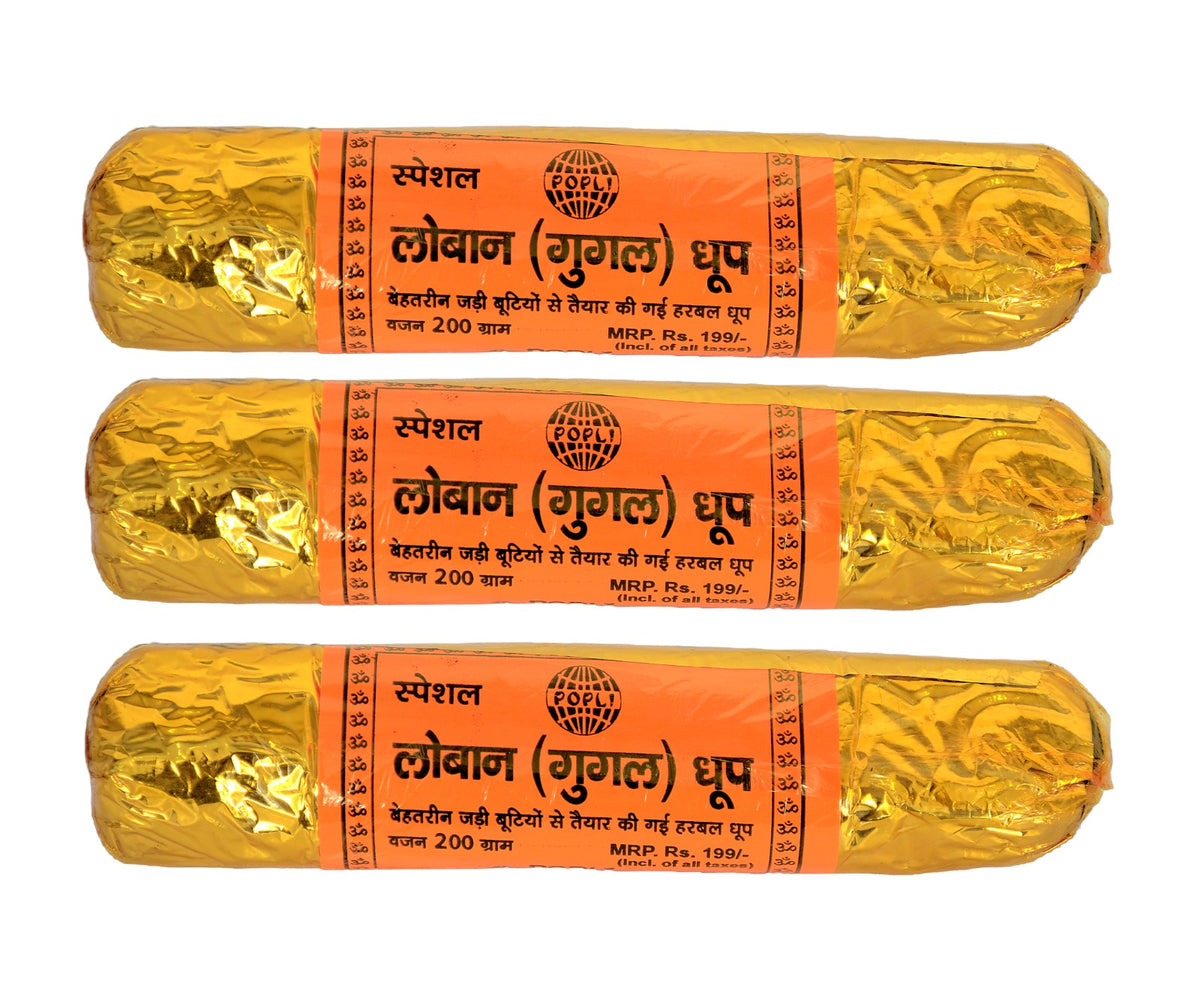 All Natural Guggal/Loban Wet Dhoop Rolls - Pack of 3,Each of 200 Gram (Total 600 Gm) image 0