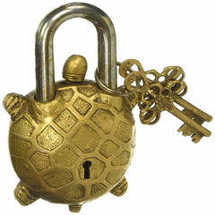 Tortoise Shape Vintage Brass Lock image 0