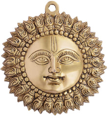 Decorative Wall Hanging Brass Sun Idol Face image 0