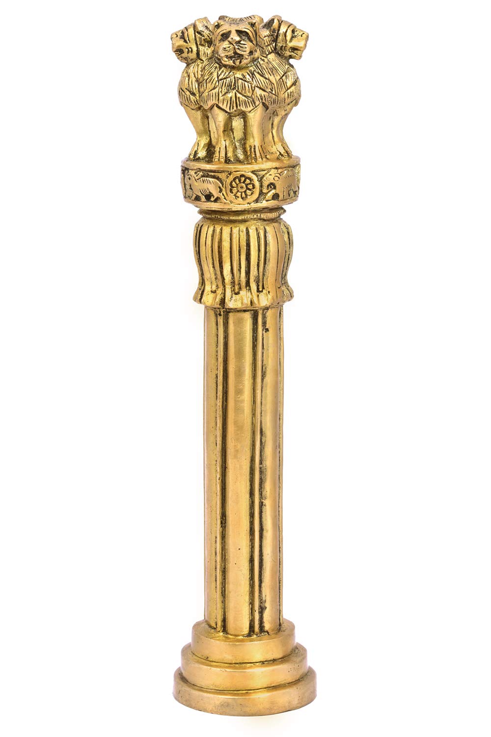 Brass Ashoka Pillar Miniature Showpiece image 1