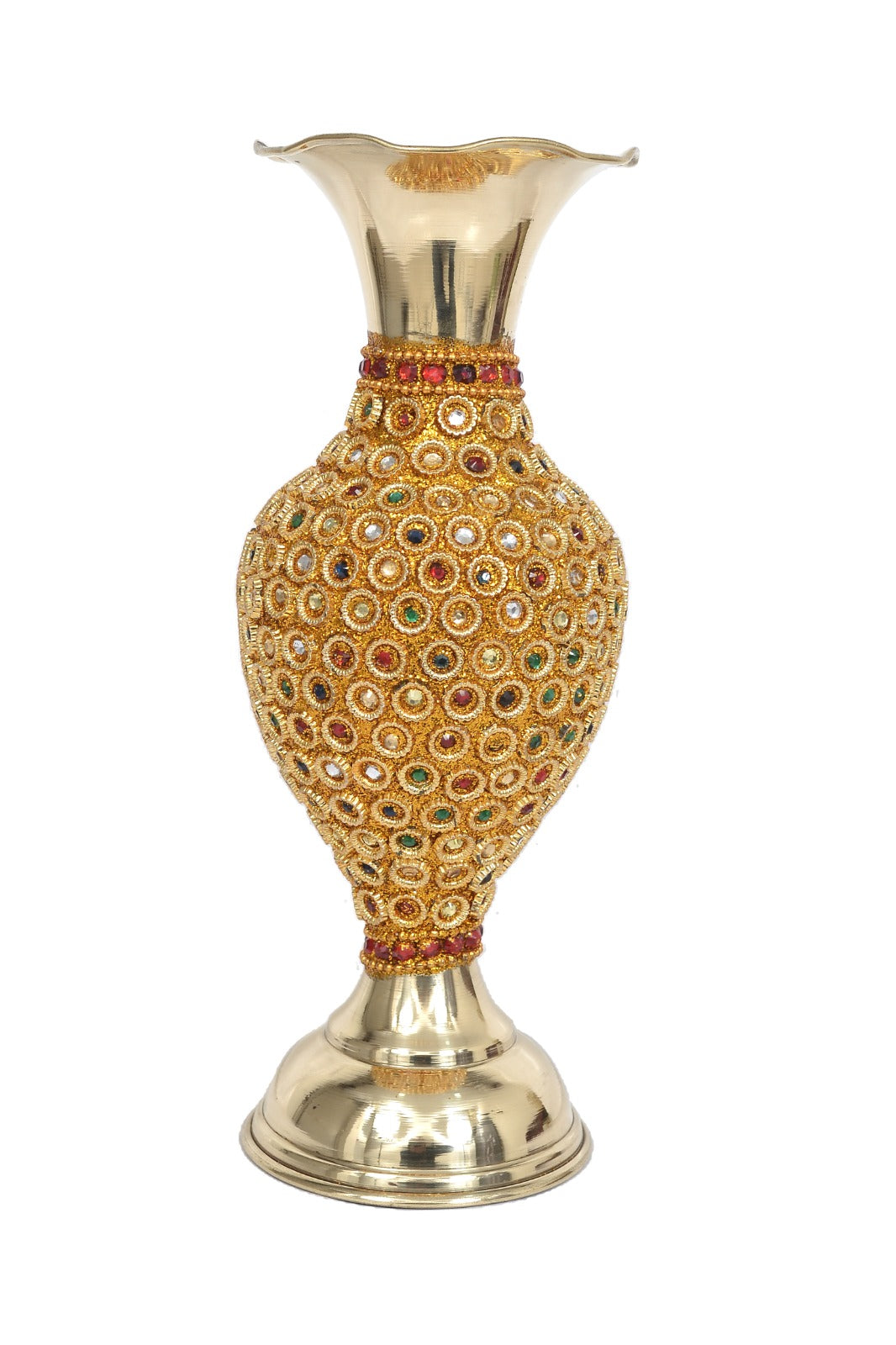 Metal Flower Vase with Beads image 0