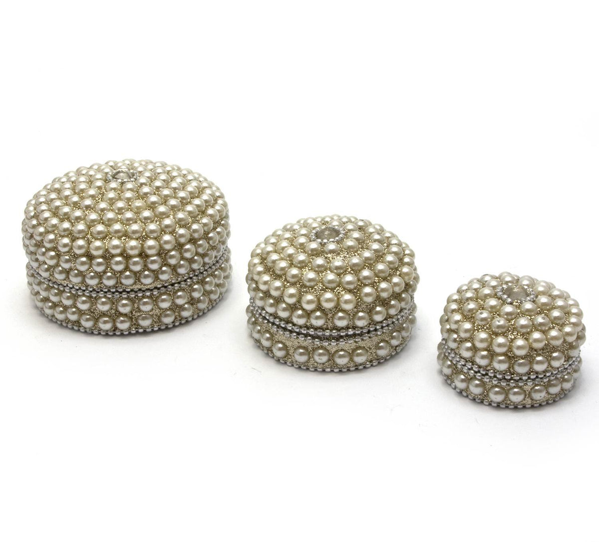 Metal Hand Made Jewellery Box with Pearl Work  image 0