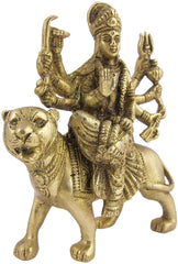 Brass Goddess Durga  5" image 1