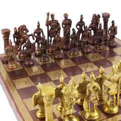 Roman Brass Chess Set with Brass Board image 0