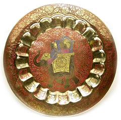 Brass Wall Hanging Plate Elephant-13" image 0