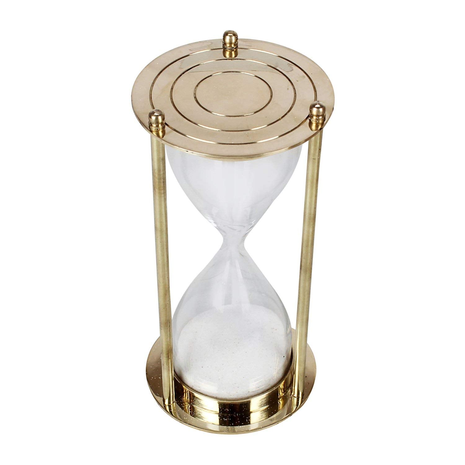 Brass Sand Timer Hour Glass Sandglass Clock 5Minute image 1