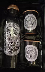 Pure Copper Water Bottle with Two Glasses (Tumblers), 950 ml image 2